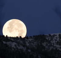 ciaspole e luna piena